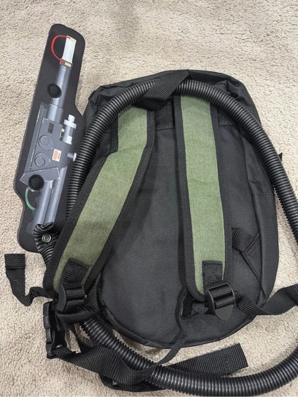 Black Ghostbuster Proton Pack Backpack with Wand